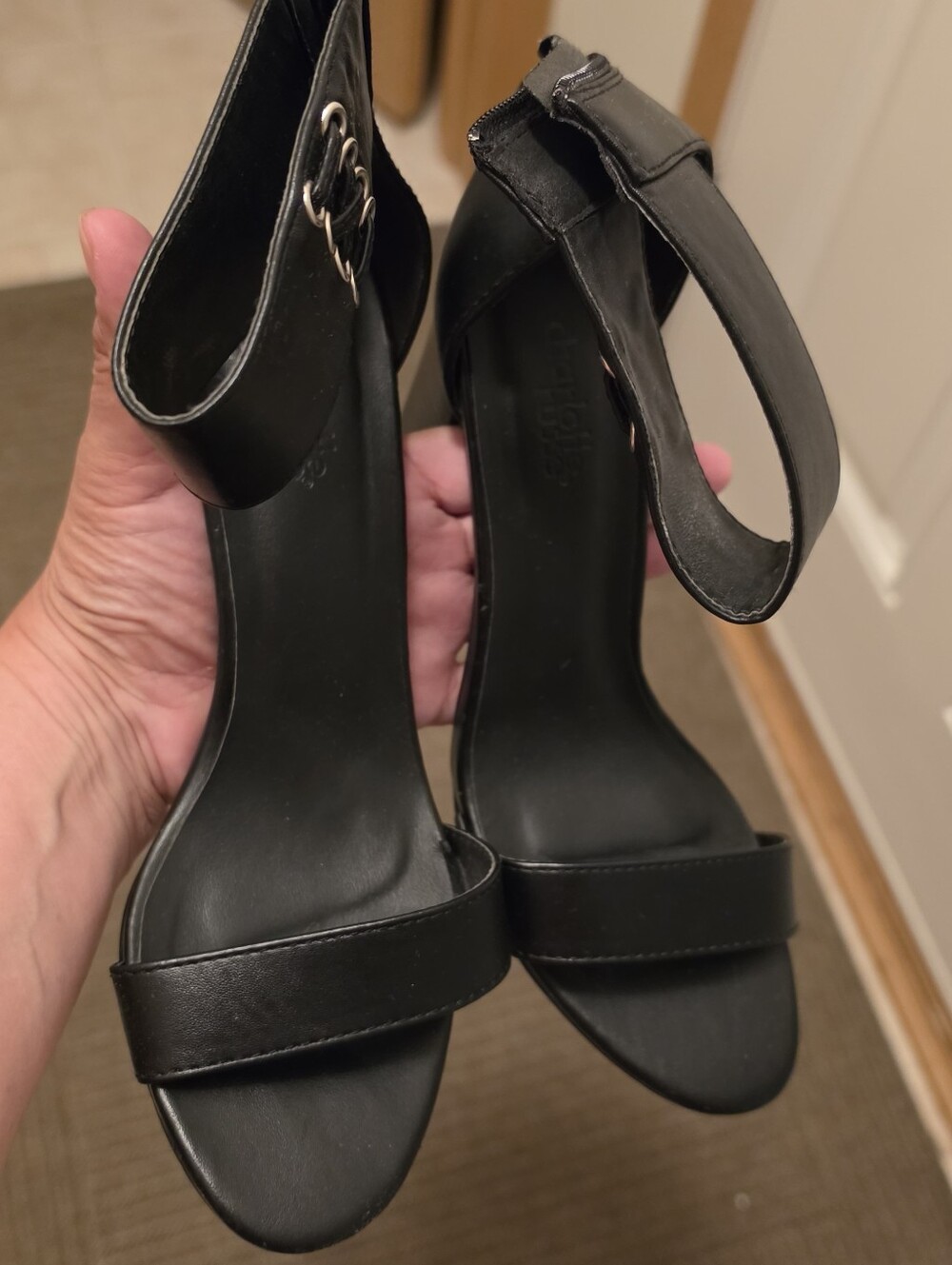 Charlotte Russe black open toe shoes